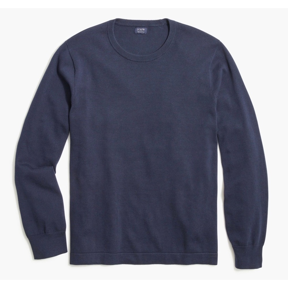 J.Crew Harbor Cotton Sweater Mens M Navy Blue Excellent F4707 Crewneck‎ Preppy